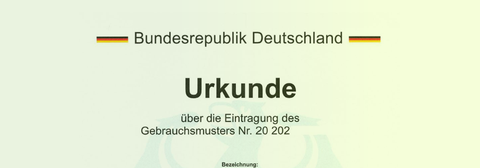 Deutsche Gebrauchsmuster Urkunde