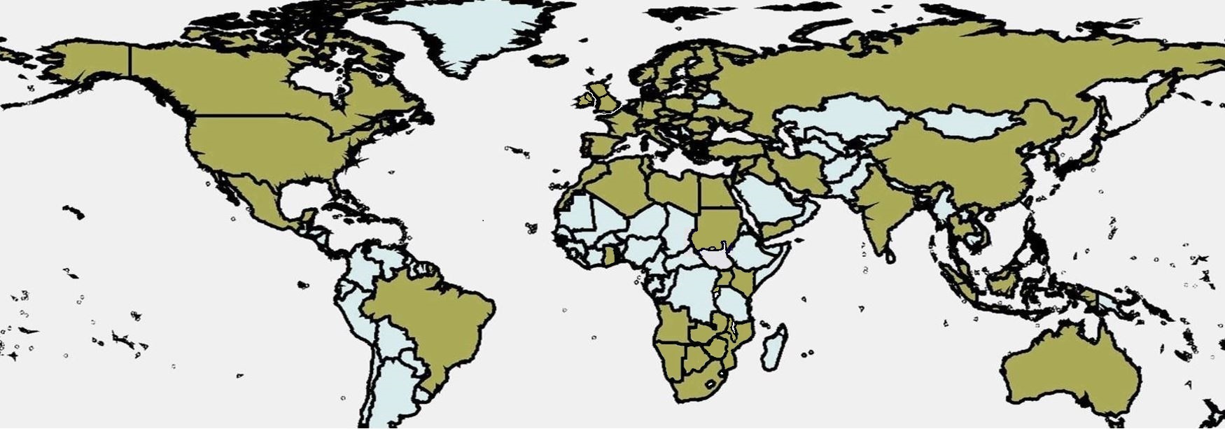 Darstellung des Netzwerks und des Know-hows unserer Patentanwälte anhand einer Weltkarte und farbiger Staaten
